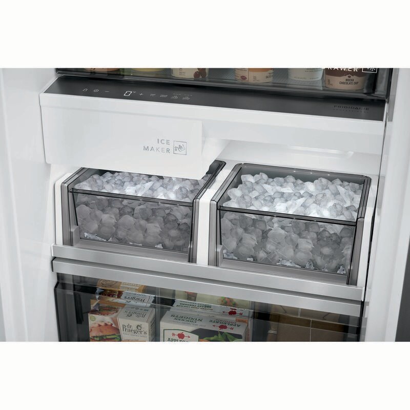 Frigidaire Professional 33 in. 18.9 cu. ft. Upright Freezer with Ice Maker,  Adjustable Shelves & Digital Control - Stainless Steel