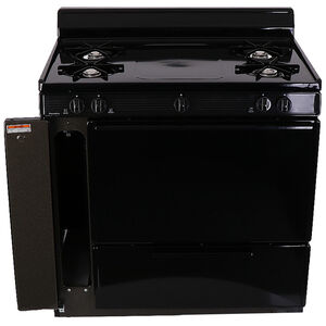 Premier 36 in. 3.9 cu. ft. Oven Freestanding Gas Range with 4 Open Burners - Black, , hires