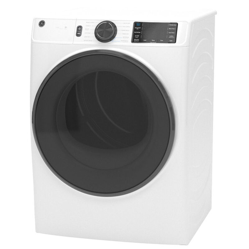 GE 28 in. 7.8 cu. ft. Smart Stackable Gas Dryer with Sensor Dry, Sanitize & Steam Cycle - White, White, hires