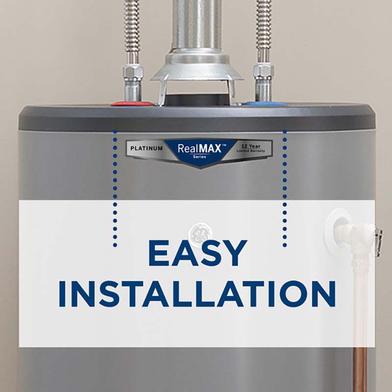 GE RealMax Premium LP Gas 40 Gallon Short Water Heater with 10-Year Parts Warranty, , hires