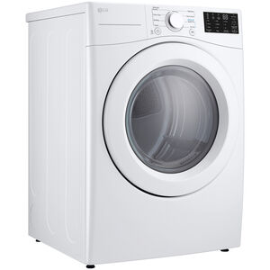 LG 27 in. 7.4 cu. ft. Stackable Gas Dryer with FlowSense Duct Clogging Indicator & Sensor Dry - White, White, hires
