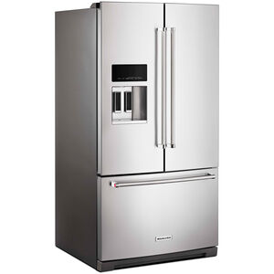 KitchenAid 36 in. 27 cu. ft. French Door Refrigerator with Ice & Water Dispenser - Stainless Steel with PrintShield Finish, Stainless Steel with PrintShield Finish, hires
