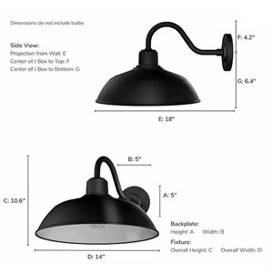 Hunter Mill Valley Rustic Modern Metal Dome Outdoor Medium Wall Light-Matte Black, , hires