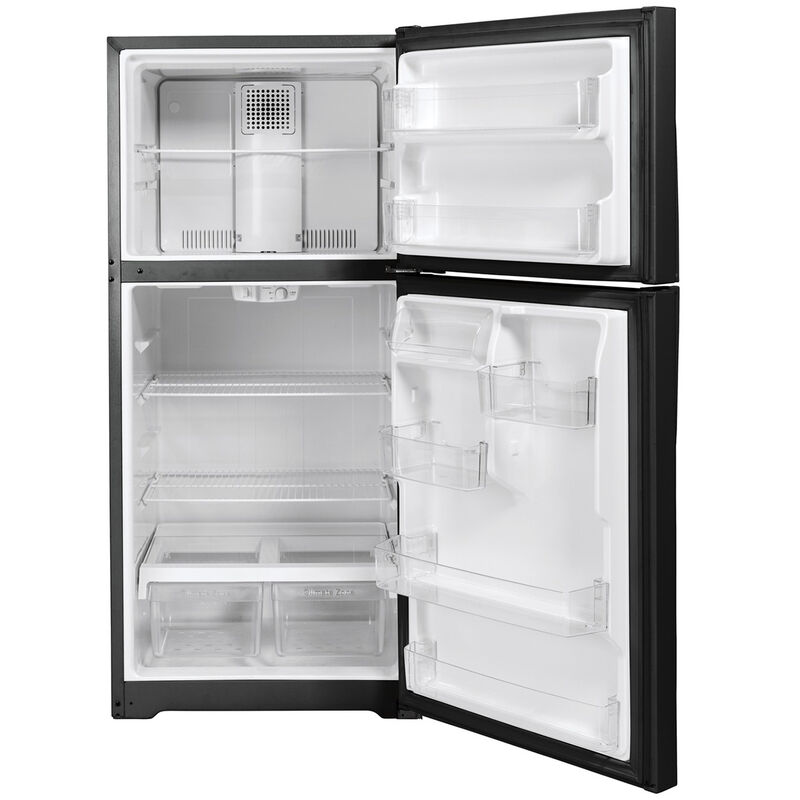 GE 30 in. 19.2 cu. ft. Top Freezer Refrigerator - Black, Black, hires