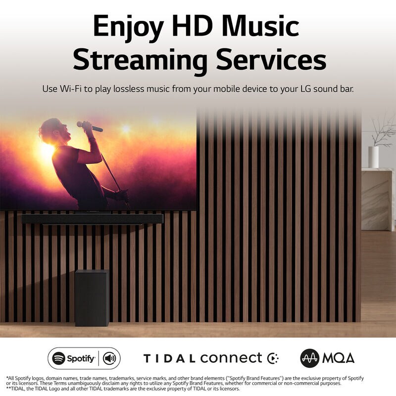 LG 3.1. 3 Channel Dolby Atmos Smart Sound Bar with Bluetooth & Wireless Subwoofer - Black, , hires