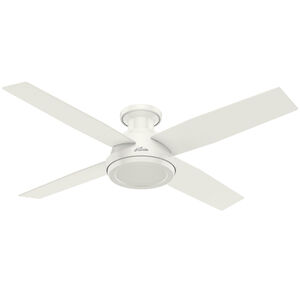Hunter 52 inch Dempsey Low Profile Ceiling Fan and Handheld Remote - Fresh White, White, hires