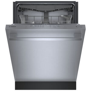 Bosch 300 Series 24 in. Smart Built-In Dishwasher with Top Control, 46 dBA Sound Level, 16 Place Settings, 8 Wash Cycles & Sanitize Cycle - Stainless Steel, Stainless Steel, hires