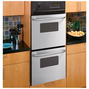 GE 24 in. 5.4 cu. ft. Top Control Electric Double Wall Oven - Stainless Steel, Stainless Steel, hires