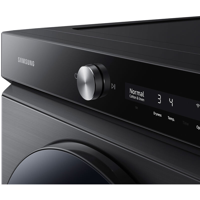 Samsung Bespoke 27 in. 7.6 cu ft. Smart Stackable Electric Dryer with Super Speed Dry, AI Smart Dial, Sensor Dry, Sanitize & Steam Cycle - Brushed Black, Brushed Black, hires
