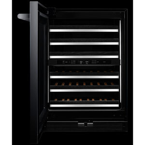 JennAir Rise 24 in. Undercounter Wine Cooler with Wood Racks, Dual Temperature Zones & 45 Bottle Capacity - Stainless Steel, , hires