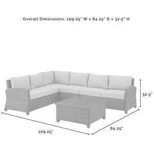 Crosley Bradenton 5 Piece Wicker Outdoor Sectional - Navy, , hires