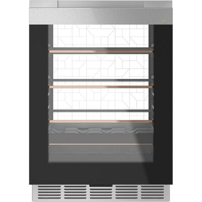 Cafe 24 in. 5.1 cu. ft. Built-In/Freestanding Beverage Center with Pull-Out Shelves & Digital Control - Platinum Glass | CCR06BM2PS5