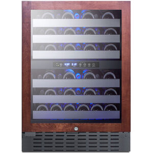 Summit 24 in. Undercounter Wine Cooler with Wire Racks, Dual Temperature Zones & 46 Bottle Capacity - Custom Panel Ready, , hires