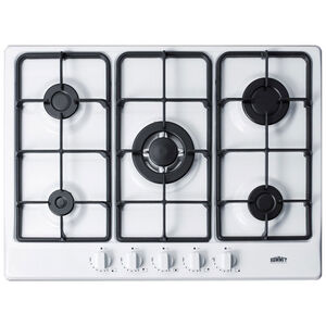 Summit 27 in. 5-Burner Natural Gas Cooktop - White, , hires