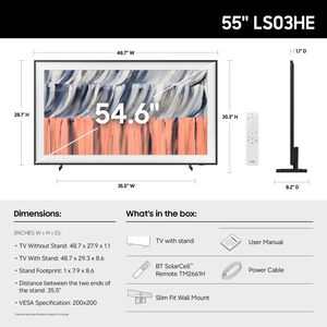 Samsung - 55" Class The Frame (LS03HE) QLED 4K UHD Smart Tizen TV, , hires