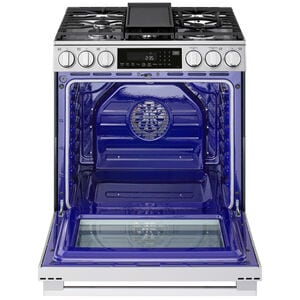 LG 30 in. 6.3 cu. ft. Smart Air-Fry True European Convection Slide-In Gas Range with 5 Sealed Burners & Griddle - PrintProof Stainless Steel, , hires