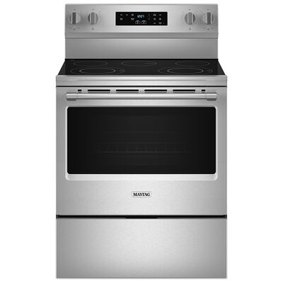 Maytag 30 in. 5.3 cu. ft. Electric Range with Radiant Burners - Stainless Steel | MFES4030RS