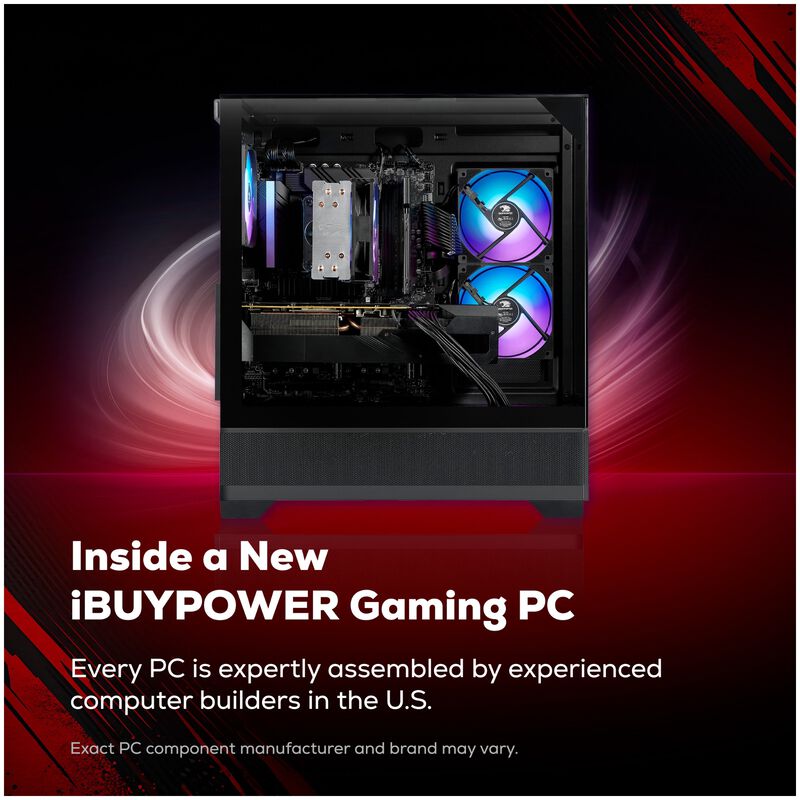 iBUYPOWER Element SE Gaming Desktop with Intel Core i5 14400F, 14th Gen, 10-Core CPU, NVIDIA GeForce RTX 5060, 8GB VRAM GPU, 16 GB RAM, 1 TB SSD & Windows 11 Home - Black, , hires