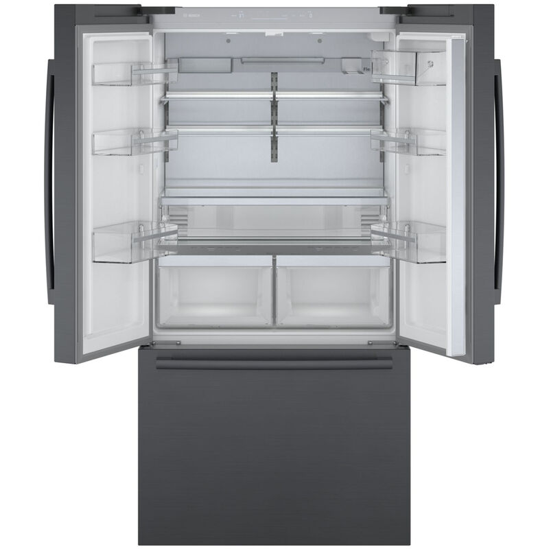 Bosch 800 Series 36 in. 20.8 cu. ft. Smart Counter Depth French Door Refrigerator with Internal Water Dispenser - Black Stainless, Black Stainless, hires