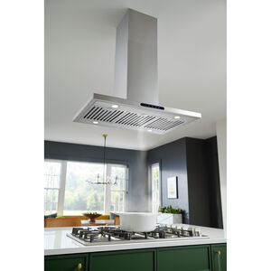Broan Elite EIT1 Series 36 in. Convertible Chimney Style Range Hood with 640 CFM, 4 Fan Speeds & 4 LED Lights - Stainless Steel, , hires