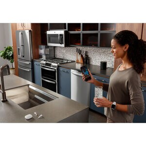 GE Profile 30 in. 6.7 cu. ft. Smart Air Fry True European Convection Double Oven Slide-In Gas Range with 5 Sealed Burners, Grill & Griddle - Stainless Steel, , hires