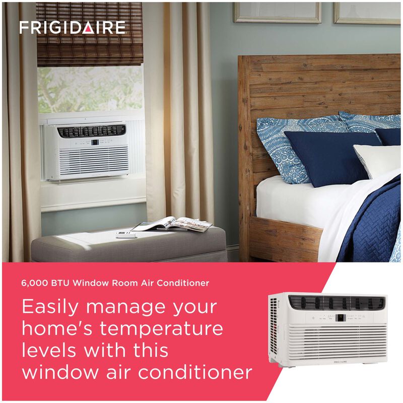Frigidaire 6,000 BTU 115V Window Air Conditioner with 3 Fan Speeds, Sleep Mode & Remote Control - White, , hires