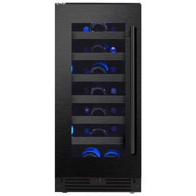 XO 15 in. Compact Built-In/Freestanding 3.3 cu. ft. Wine Cooler with 34 Bottle Capacity, Single Temperature Zone & Digital Control - Black Stainless Steel | XOU15WGBSL