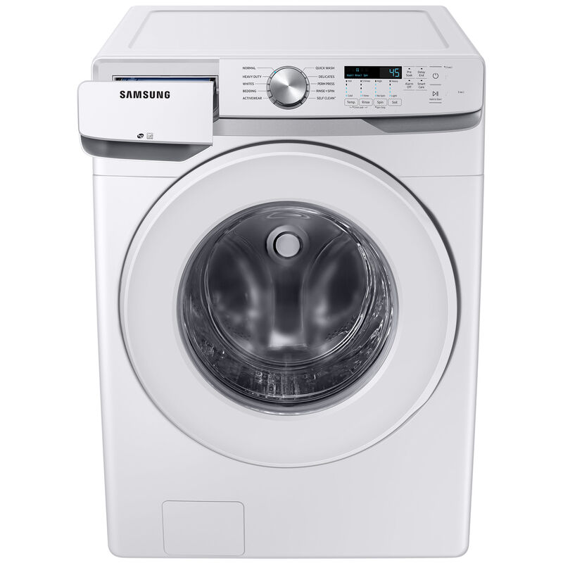 Samsung 27 in. 4.5 cu. ft. Smart Stackable Front Load Washer with 10 Wash Programs, 6 Wash Options & Self Clean - White, White, hires