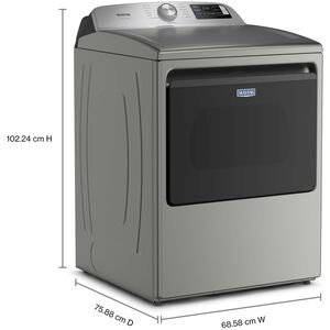 Maytag 27 in. 7.4 cu. ft. Smart Electric Dryer with Pet Pro Option, Sensor Dry, Sanitize & Steam Cycle - Classic Silver, , hires
