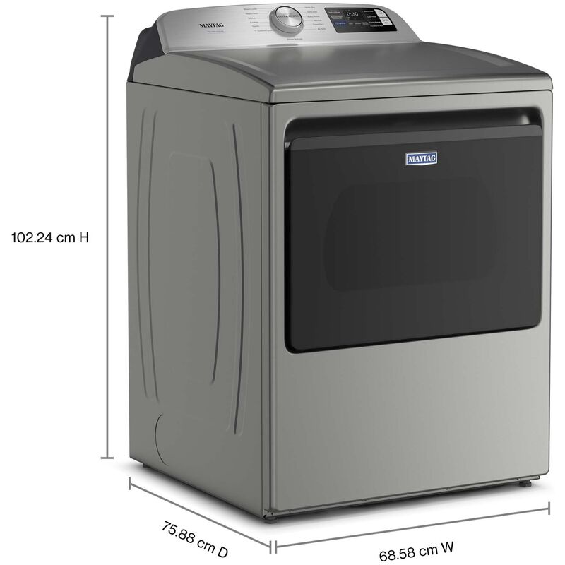 Maytag 27 in. 7.4 cu. ft. Smart Electric Dryer with Pet Pro Option, Sensor Dry, Sanitize & Steam Cycle - Classic Silver, , hires