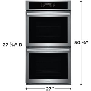 Frigidaire 27 in. 7.6 cu. ft. Top Control Electric Double Wall Oven with Standard Convection - Stainless Steel, Stainless Steel, hires