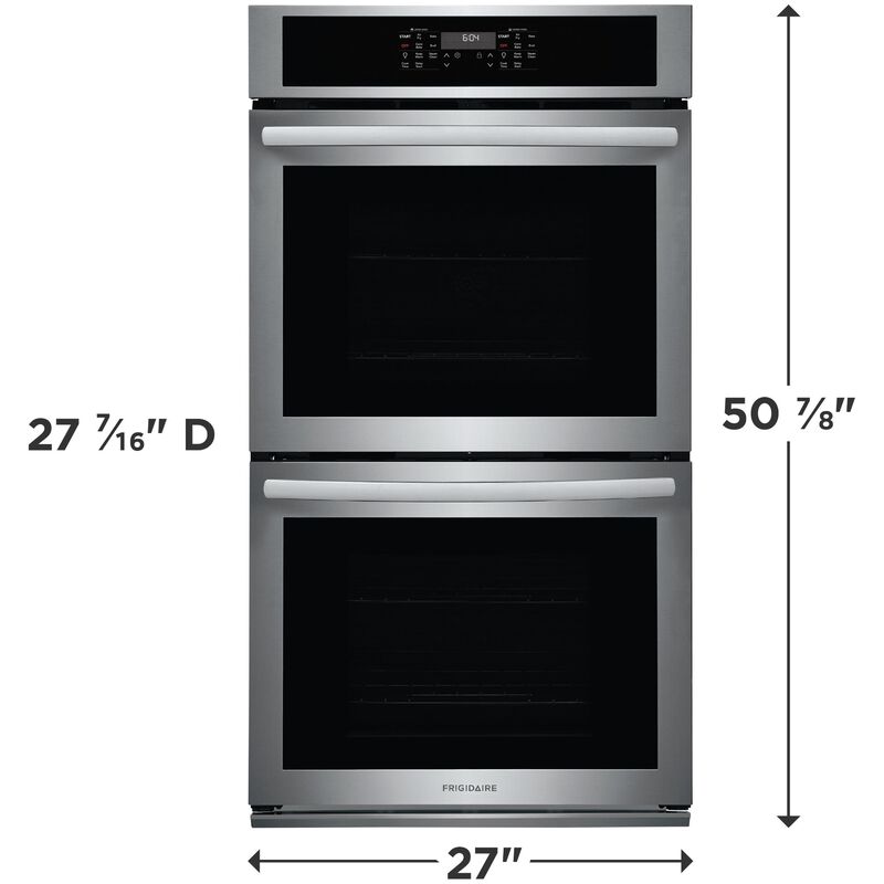 Frigidaire 27 in. 7.6 cu. ft. Top Control Electric Double Wall Oven with Standard Convection - Stainless Steel, Stainless Steel, hires
