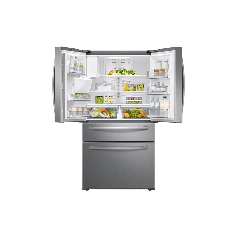 Samsung 36 in. 28 cu. ft. Smart 4-Door French Door Refrigerator with Ice & Water Dispenser - Stainless Steel, Stainless Steel, hires