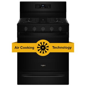 Whirlpool 30 in. 5.0 cu. ft. Air-Fry Standard Convection Gas Range with 5 Sealed Burners - Black, , hires