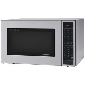 Sharp 25 in. 1.5 cu. ft. Countertop Microwave with 11 Power Levels & Sensor Cooking Controls - Stainless Steel, Stainless Steel, hires
