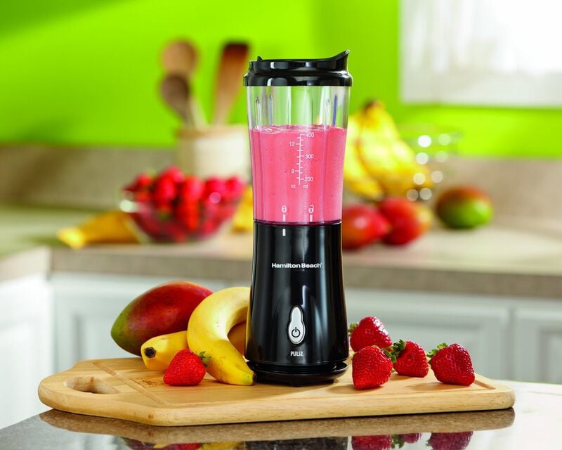 Hamilton Beach 14 Oz. Single Speed Countertop Blender with Plastic Jar & Travel Lid - Black, , hires