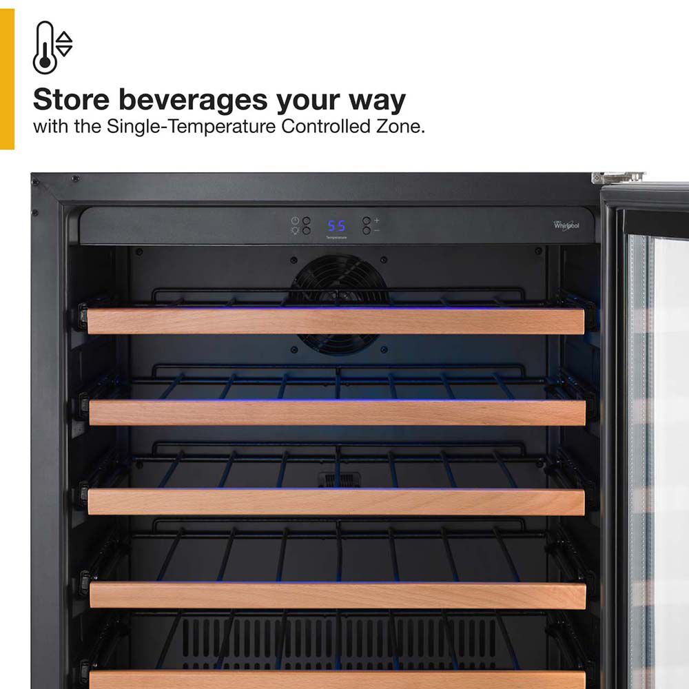Whirlpool 24 in. Undercounter Wine Cooler with Wood Racks, Single