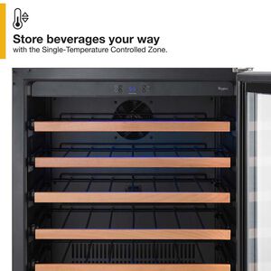 Whirlpool 24 in. Undercounter Wine Cooler with Wood Racks, Single Temperature Zone & 54 Bottle Capacity - Stainless Steel, , hires