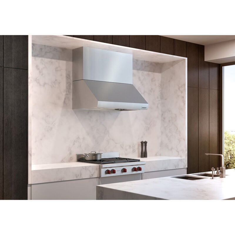 Wolf 36 in. 4-Burner Natural Gas Rangetop with Grill & Power Burner - Stainless Steel, , hires