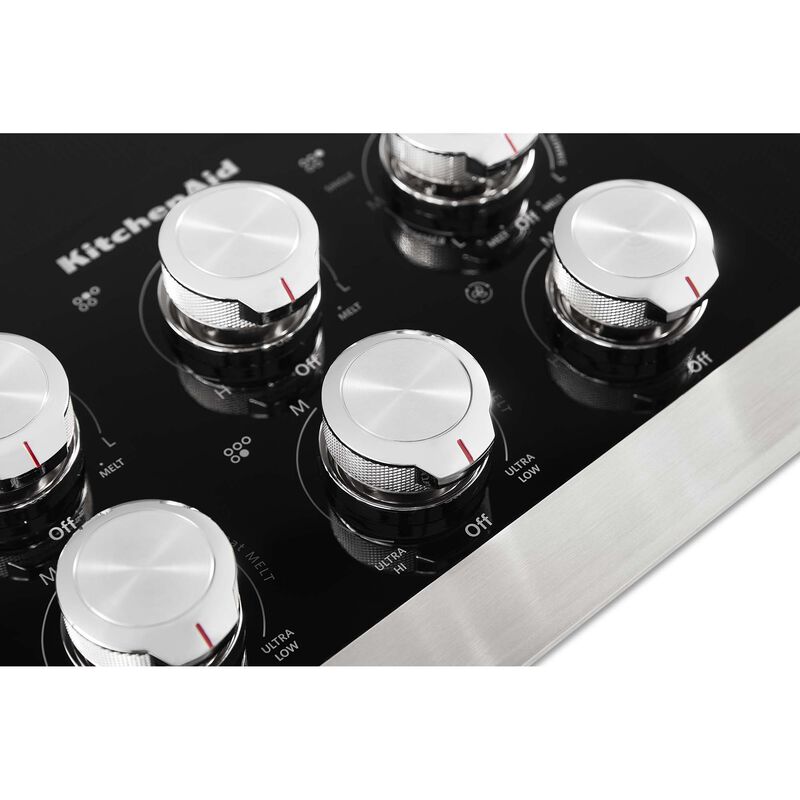 KitchenAid 36 in. 5-Burner Electric Cooktop with Downdraft, Simmer Burner & Power Burner - Stainless Steel, , hires