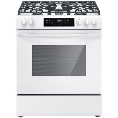 Frigidaire 30 in. 5.1 cu. ft. Oven Slide-In Gas Range with 5 Sealed Burners - White | FCFG3062AW