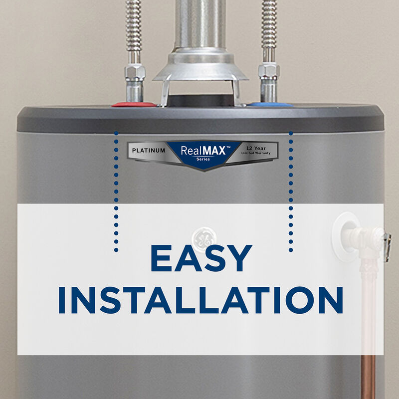 GE RealMax Platinum LP Gas 40 Gallon Short Water Heater with 12-Year Parts Warranty, , hires
