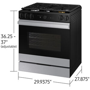 Samsung Bespoke 30 in. 6.0 cu. ft. Smart Air Fry Convection Oven Slide-In Natural Gas Range with 5 Sealed Burners & Griddle - Stainless Steel, Stainless Steel, hires