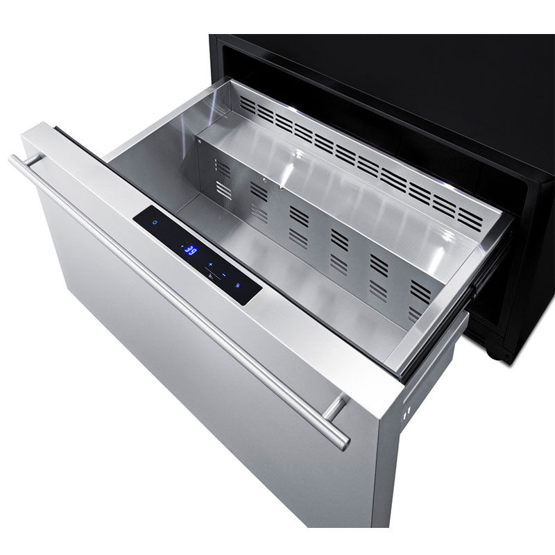 Summit 30 in. 2.5 cu. ft. Outdoor Single Refrigerator Drawer - Stainless Steel/Panel Ready, , hires