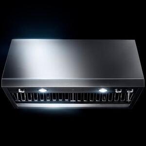 JennAir Pro-Style 36 in. Ducted Canopy Pro Style Style Range Hood with 600 CFM, 4 Fan Speeds & 2 Halogen Lights - Stainless Steel, , hires