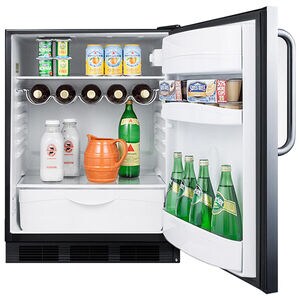 Summit 24 in. 5.5 cu. ft. ADA Compliant Undercounter Refrigerator with Wine Rack & Towel Bar Handle - Stainless Steel, , hires