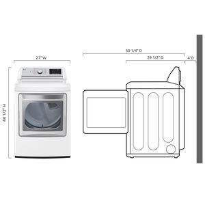 LG 27 in. 7.3 cu. ft. Smart Gas Dryer with Sanitize Cycle, TurboSteam Technology & Sensor Dry - White, White, hires