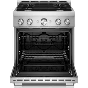 KitchenAid Commercial-Style 30 in. 4.1 cu. ft. Air-Fry True European Convection Gas Range with 4 Sealed Burners - Stainless Steel, , hires