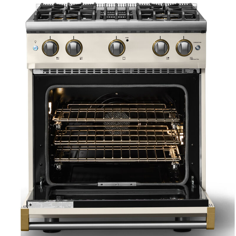 Viking 5 Series 30 in. 4.0 cu. ft. Standard Convection Gas Range with 4 Sealed Burners - Pure White - Liquid Propane Gas, Polished Chrome Trim Option, , hires