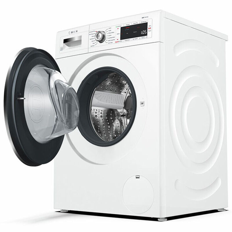 Bosch 800 Series 24 in. 2.2 cu. ft. Smart Stackable Front Load Washer with  SpeedPerfect, EcoSilense Motor &SuperQuick 15-Minute Cycle - White